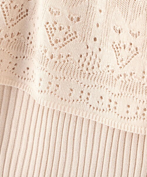 PROPORTION BODY DRESSING(プロポーションボディドレッシング)の「透かし編みオフショルニット / 1215170311(ニット/セーター・レディース・ピンク/ライトグリーン/ベージュ・FREE)」の10枚目の写真