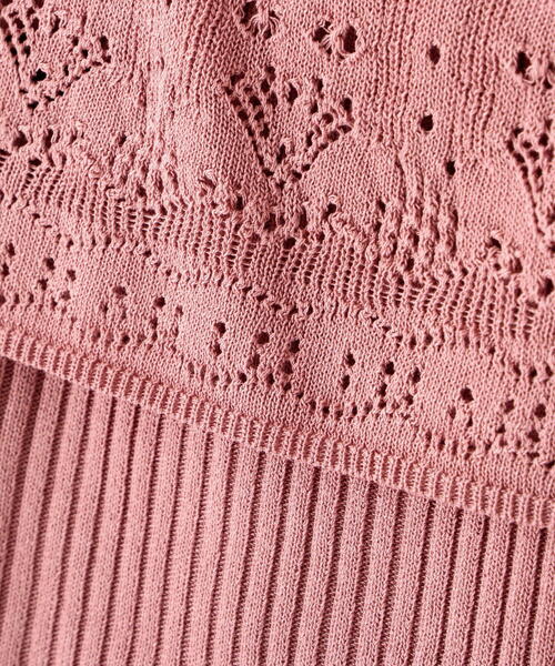 PROPORTION BODY DRESSING(プロポーションボディドレッシング)の「透かし編みオフショルニット / 1215170311(ニット/セーター・レディース・ピンク/ライトグリーン/ベージュ・FREE)」の22枚目の写真