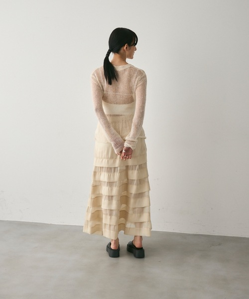Tucked Tiered See-through Skirt / タックティアードシースルー