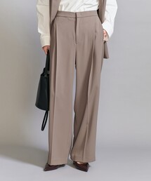 【WEB限定 Wardrobe DAILY MINIMAL】ダブルクロス タックワイドストレートパンツ ウォッシャブル
