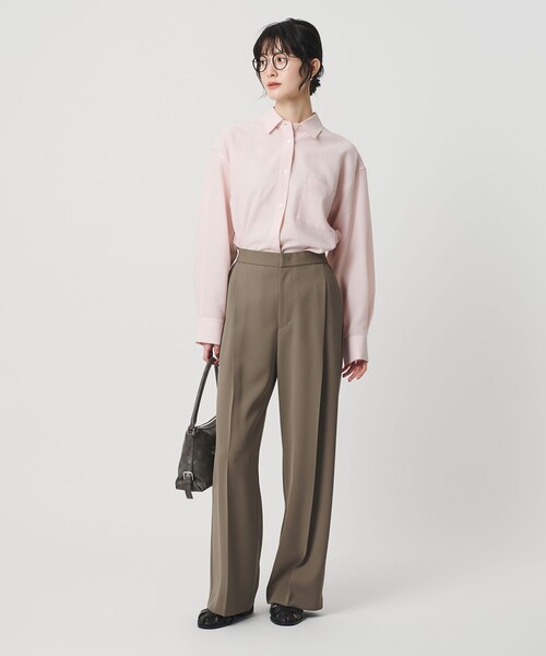 BEAUTY&YOUTH UNITED ARROWS（ビューティーアンドユースユナイテッドアローズ）の「【WEB限定 Wardrobe DAILY MINIMAL】ダブルクロス タックワイドストレートパンツ -ウォッシャブル-（その他パンツ・レディース・ブラック/ネイビー/モカ/ブラウン・S/M/XS/L）」の7枚目の写真