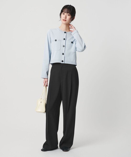 BEAUTY&YOUTH UNITED ARROWS（ビューティーアンドユースユナイテッドアローズ）の「【WEB限定 Wardrobe DAILY MINIMAL】ダブルクロス タックワイドストレートパンツ -ウォッシャブル-（その他パンツ・レディース・ブラック/ネイビー/モカ/ブラウン・S/M/XS/L）」の10枚目の写真