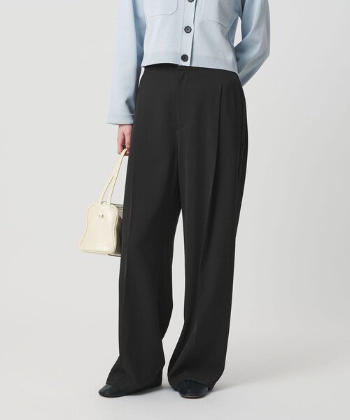 WEB限定 Wardrobe DAILY MINIMAL】ダブルクロス タックワイド