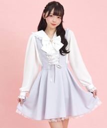 フロントレースアップジャンパースカート