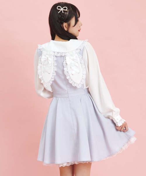 Secret Honey(シークレットハニー)の「フロントレースアップジャンパースカート(スカート・レディース・グレー/ブラック/グレー系その他・MEDIUM)」の9枚目の写真