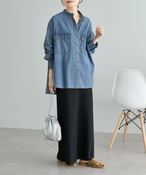 PUAL CE CIN(ピュアルセシン)の「【Du noir】ナロースカート(スカート・レディース・ブラック/ブルー/グレー/レッド/レンガ/ベージュ系/ブラウン・FREE)」の8枚目の写真