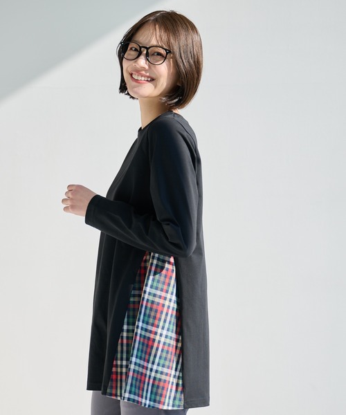 Arnold Palmer（アーノルドパーマー）の「パーマーチェック ドッキング チュニック（チュニック・レディース・ブラック/ライトベージュ/杢グレー・S/L/M）」の4枚目の写真