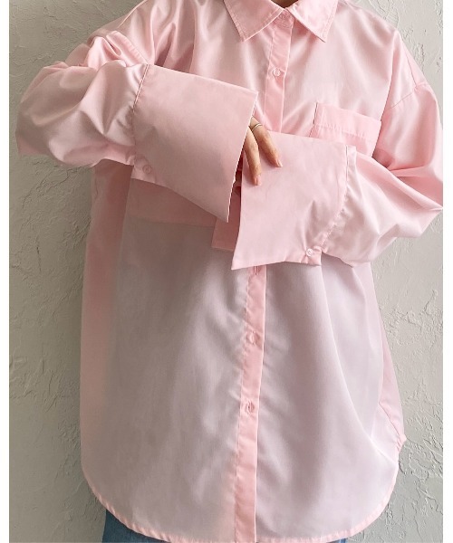 She's Closet（シーズクローゼット）の「襟付き長袖ワイドカフスオーバーサイズシャツブラウス（シャツ/ブラウス・レディース・ブルー系その他/ホワイト/ピンク/ホワイト系その他/ブルー・FREE）」の18枚目の写真