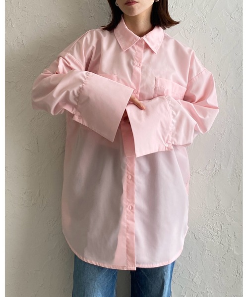 She's Closet（シーズクローゼット）の「襟付き長袖ワイドカフスオーバーサイズシャツブラウス（シャツ/ブラウス・レディース・ブルー系その他/ホワイト/ピンク/ホワイト系その他/ブルー・FREE）」の19枚目の写真