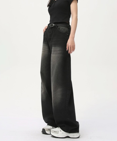 WESTBOY（ウエストボーイ）の「ヴィンテージ加工 ルーズデニムパンツ / ワイドデニムパンツ  WO25S5PT02【WB ORIGINALS】（デニムパンツ・メンズ・ブルー/ブラック/ライトブルー・L/M/XL）」の8枚目の写真