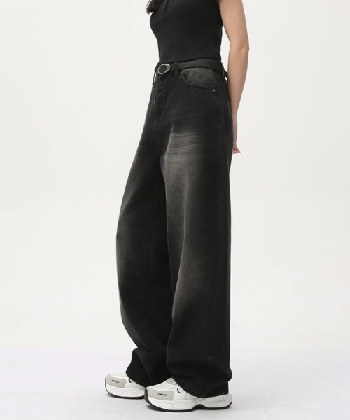 WESTBOY（ウエストボーイ）の「ヴィンテージ加工 ルーズデニムパンツ / ワイドデニムパンツ  WO25S5PT02【WB ORIGINALS】（デニムパンツ・メンズ・ブルー/ブラック/ライトブルー・L/M/XL）」の9枚目の写真