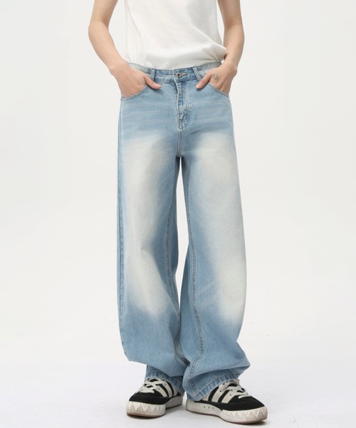 WESTBOY（ウエストボーイ）の「ヴィンテージ加工 ルーズデニムパンツ / ワイドデニムパンツ  WO25S5PT02【WB ORIGINALS】（デニムパンツ・メンズ・ブルー/ブラック/ライトブルー・L/M/XL）」の12枚目の写真