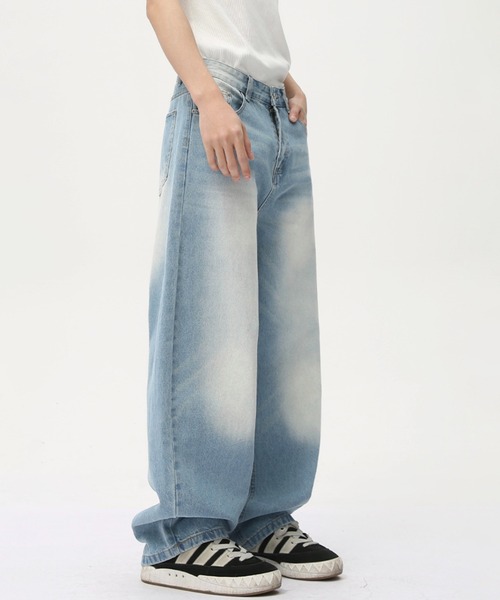 MUVEIL 新品⭐︎未使用ビーズ装飾付きワイドデニムパンツ MUVEIL(ミュベール) MUVEIL×Dickies コラボデニムパンツ