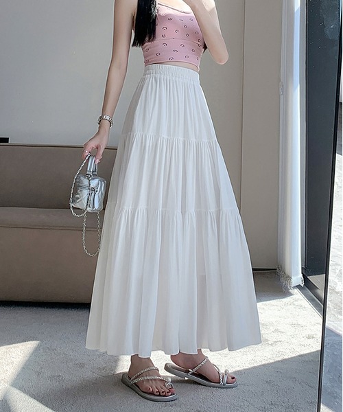 美品●blanc vert●ブランベール●ロングスカート●フレア●ボーダー●ゴム m3856_750_r.jpg