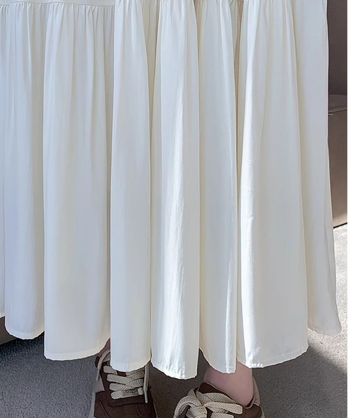 BLANC FICELLE（ブランフィセル）の「裏地付き　ロング丈　フレアスカート（スカート・レディース・ホワイト/ブラック・S/M/L/XL）」の9枚目の写真