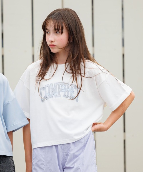 GLOBAL WORK（グローバルワーク）の「ヘビロッTEEワイドモチーフ/324954（Tシャツ/カットソー・キッズ・ホワイト系6/ホワイト系5/サックスブルー/ネイビー/チャコール/ホワイト系4/ブルー系2・130cm/140cm/150cm/160cm）」の2枚目の写真