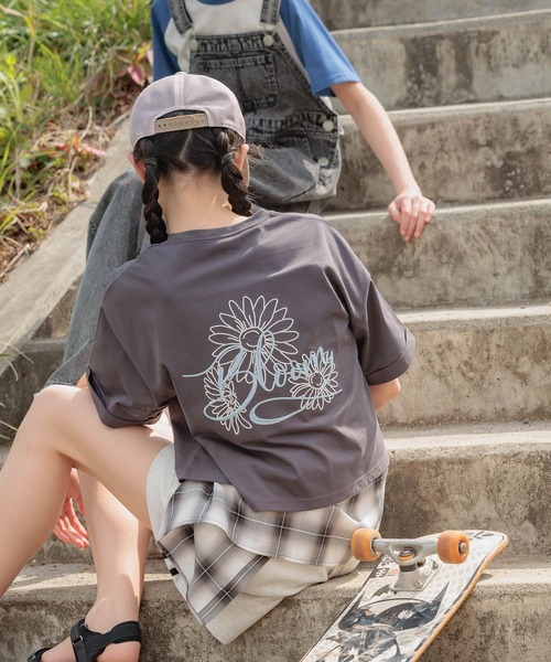 GLOBAL WORK（グローバルワーク）の「ヘビロッTEEワイドモチーフ/324954（Tシャツ/カットソー・キッズ・ホワイト系6/ホワイト系5/サックスブルー/ネイビー/チャコール/ホワイト系4/ブルー系2・130cm/140cm/150cm/160cm）」の5枚目の写真