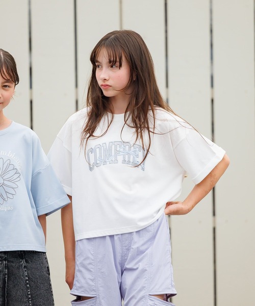 GLOBAL WORK（グローバルワーク）の「ヘビロッTEEワイドモチーフ/324954（Tシャツ/カットソー・キッズ・ホワイト系6/ホワイト系5/サックスブルー/ネイビー/チャコール/ホワイト系4/ブルー系2・130cm/140cm/150cm/160cm）」の12枚目の写真