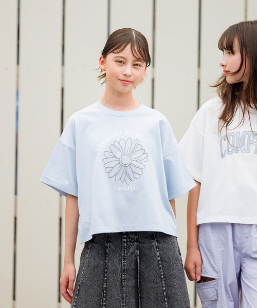 GLOBAL WORK（グローバルワーク）の「ヘビロッTEEワイドモチーフ/324954（Tシャツ/カットソー・キッズ・ホワイト系6/ホワイト系5/サックスブルー/ネイビー/チャコール/ホワイト系4/ブルー系2・130cm/140cm/150cm/160cm）」の9枚目の写真