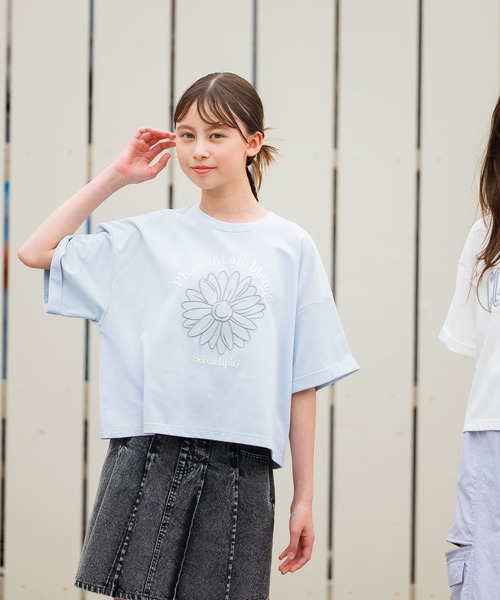 GLOBAL WORK（グローバルワーク）の「ヘビロッTEEワイドモチーフ/324954（Tシャツ/カットソー・キッズ・ホワイト系6/ホワイト系5/サックスブルー/ネイビー/チャコール/ホワイト系4/ブルー系2・130cm/140cm/150cm/160cm）」の8枚目の写真