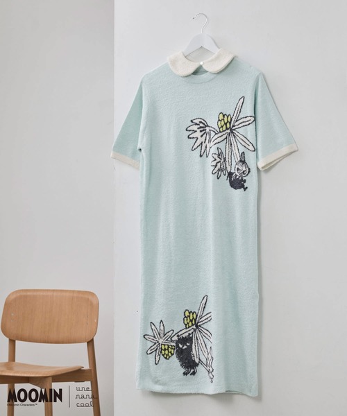 新品☆ウンナナクール&ムーミン　パイル地ワンピース ルームウェア ムーミン】MOOMIN × une nana cool なめらかふわふわワンピース