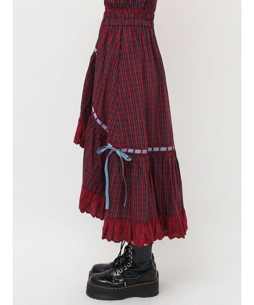 セール】リボンステッチアシメロングスカート【セットアップ対応】夏服