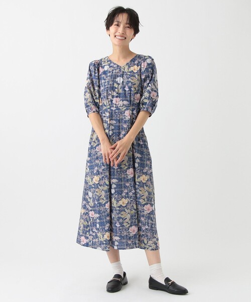 【新品未使用】アフタヌーンティー　リバティ　ワンピース　M Afternoon Tea ワンピース Vネックワンピース/リバティプリント