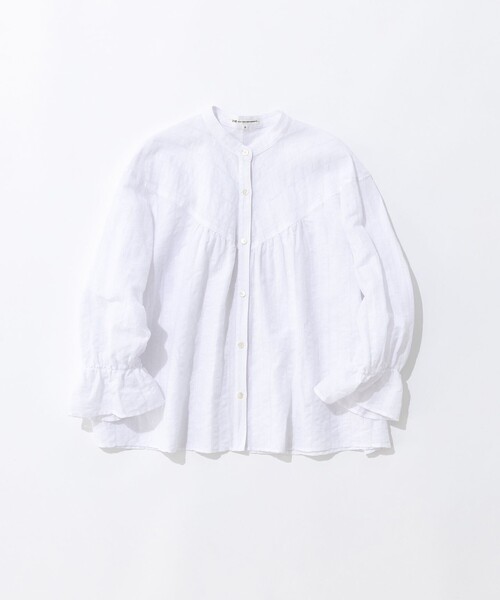 23区 L(ニジュウサンクオオキイサイズ)の「【洗える】カラミ ストライプ 切り替え ブラウス(シャツ/ブラウス・レディース・ダークブラウン系/オレンジ系/ホワイト系・44/46/48)」の13枚目の写真