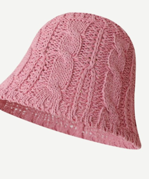 ROOPTOKYO（ループトウキョウ）の「透かし編み ニットサーモハット ビックサイズバケットハット（ハット・レディース・ベージュ/ブラック/アイボリー/ブルー/オフホワイト/ピンク・FREE）」の6枚目の写真