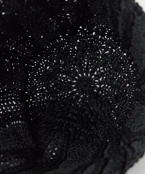 ROOPTOKYO（ループトウキョウ）の「透かし編み ニットサーモハット ビックサイズバケットハット（ハット・レディース・ベージュ/ブラック/アイボリー/ブルー/オフホワイト/ピンク・FREE）」の9枚目の写真