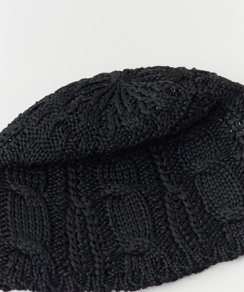 ROOPTOKYO（ループトウキョウ）の「透かし編み ニットサーモハット ビックサイズバケットハット（ハット・レディース・ベージュ/ブラック/アイボリー/ブルー/オフホワイト/ピンク・FREE）」の7枚目の写真