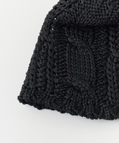 ROOPTOKYO（ループトウキョウ）の「透かし編み ニットサーモハット ビックサイズバケットハット（ハット・レディース・ベージュ/ブラック/アイボリー/ブルー/オフホワイト/ピンク・FREE）」の8枚目の写真