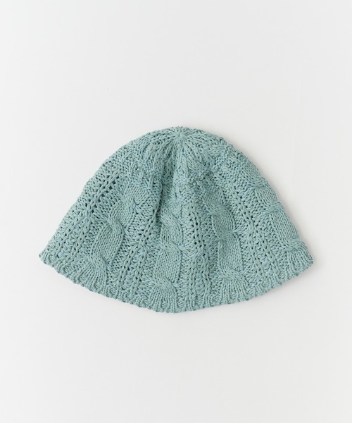 ROOPTOKYO（ループトウキョウ）の「透かし編み ニットサーモハット ビックサイズバケットハット（ハット・レディース・ベージュ/ブラック/アイボリー/ブルー/オフホワイト/ピンク・FREE）」の19枚目の写真