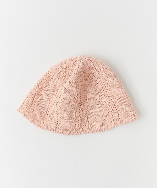 ROOPTOKYO（ループトウキョウ）の「透かし編み ニットサーモハット ビックサイズバケットハット（ハット・レディース・ベージュ/ブラック/アイボリー/ブルー/オフホワイト/ピンク・FREE）」の22枚目の写真