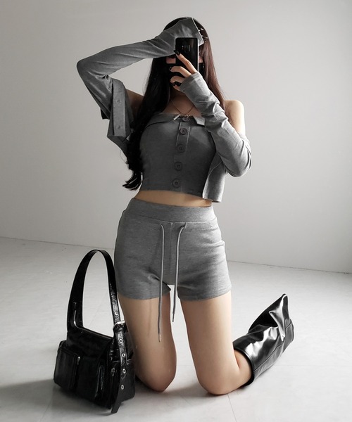 me+em select(ミームセレクト)の「【 2color /3size 】マイクロミニスウェットショートパンツ / micro mini sweat short pants(その他パンツ・レディース・グレー/ブラック・SMALL/MEDIUM/LARGE)」の13枚目の写真