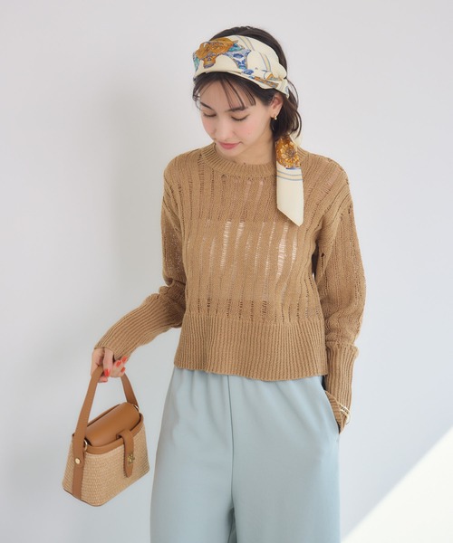 KATHARINE ROSS(キャサリンロス)の「【KATHARINE ROSS】3Gランダムメッシュニットプルオーバー(その他トップス・レディース・グリーン/ベージュ/アイボリー・MEDIUM)」の6枚目の写真