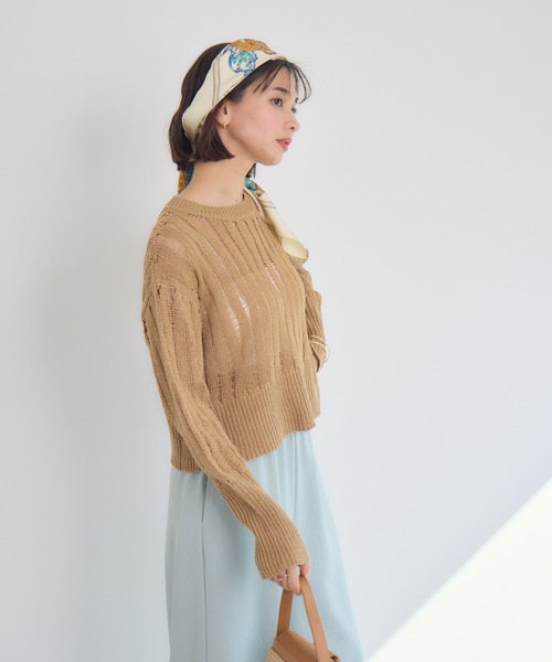 KATHARINE ROSS(キャサリンロス)の「【KATHARINE ROSS】3Gランダムメッシュニットプルオーバー(その他トップス・レディース・グリーン/ベージュ/アイボリー・MEDIUM)」の5枚目の写真