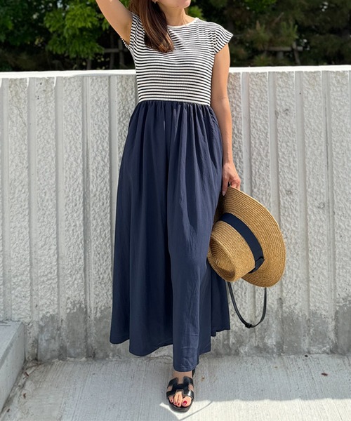 ST.ROONEY(セントルーニー)の「フレンチリブトップワンピース【低身長・小柄女性向け】(ワンピース・レディース・ホワイト×ネイビー/ホワイト/ホワイト系その他/ブラック/ブラック系その他・XS)」の15枚目の写真