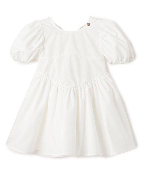 petit main（プティマイン）の「袖パフペプラムワンピース（ワンピース・キッズ・ブルー/オフホワイト・130cm/110cm/100cm/120cm/90cm/80ｃｍ）」の2枚目の写真