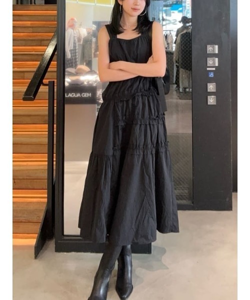 SLY(スライ)の「ASYMMETRY FRILL L/OP アシンメトリー フリル ロング ワンピース(ワンピース・レディース・ブラック/ホワイト/ブラウン・1/2)」の21枚目の写真