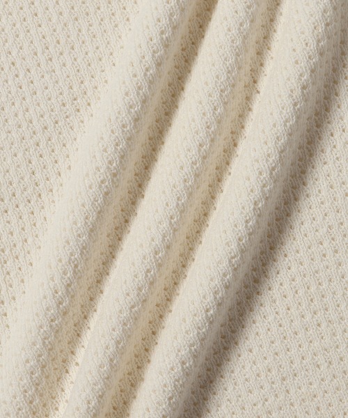 ADAM ET ROPE'（アダムエロペ）の「コットンリネン メッシュ編み ニットベスト / ロングシーズン着用可能（ベスト・メンズ・ブラック/オフホワイト/ベージュ・FREE）」の4枚目の写真