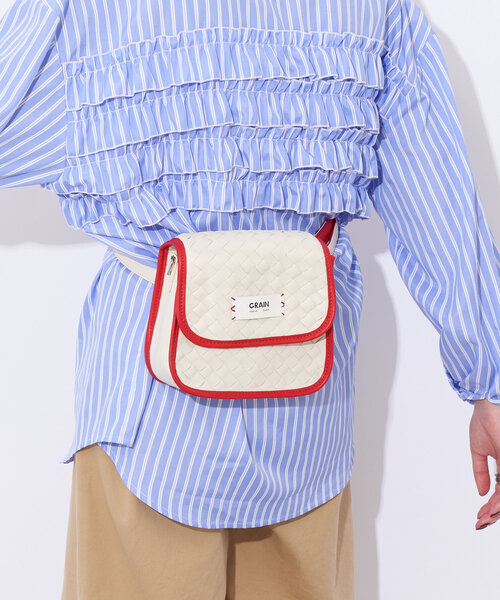 GRAIN(グレイン)の「【GRAIN/グレイン】2WAYクロス編みショルダーバック(ショルダーバッグ・レディース・ブラウン/アイボリー/グリーン・FREE)」の9枚目の写真