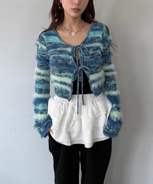 SANSeLF | 【SANSeLF】 ボーダーニット  フェザーヤーン カーディガン sanw25a030(カーディガン/ボレロ)