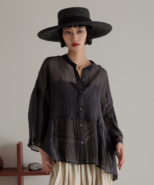 LOWRYS FARM(ローリーズファーム)の「ヨウリュウバントシャツ 289793(シャツ/ブラウス・レディース・アイボリー/ブルー/イエロー/ブラック・FREE)」の2枚目の写真