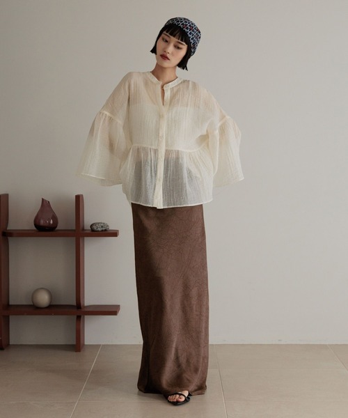 LOWRYS FARM(ローリーズファーム)の「ヨウリュウバントシャツ 289793(シャツ/ブラウス・レディース・アイボリー/ブルー/イエロー/ブラック・FREE)」の6枚目の写真