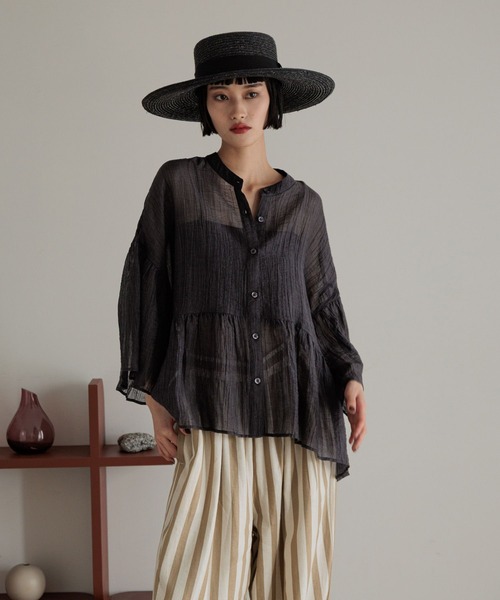 LOWRYS FARM(ローリーズファーム)の「ヨウリュウバントシャツ 289793(シャツ/ブラウス・レディース・アイボリー/ブルー/イエロー/ブラック・FREE)」の10枚目の写真