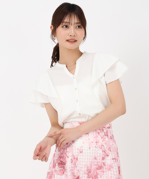 SNIDEL フリルカットブラウス SWCT244014 ライム SNIDEL フリルカット