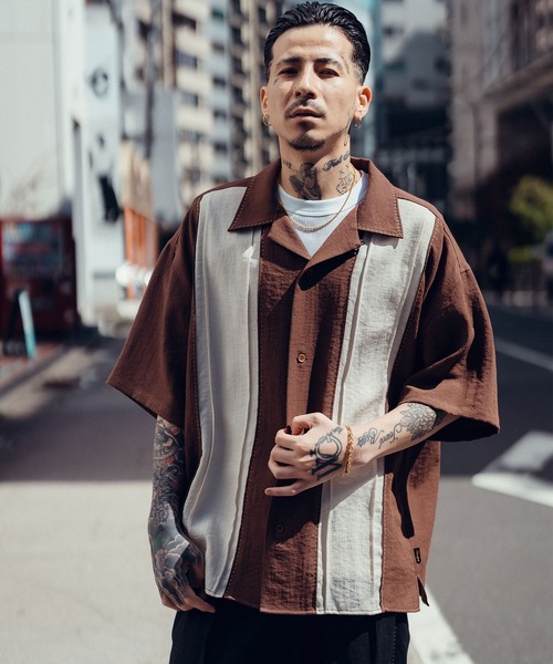 Subciety（サブサエティ）の「Hand stitch panel shirt（シャツ/ブラウス・メンズ・グリーン/ブラック/ブラウン・SMALL/MEDIUM/LARGE/X-LARGE）」の14枚目の写真