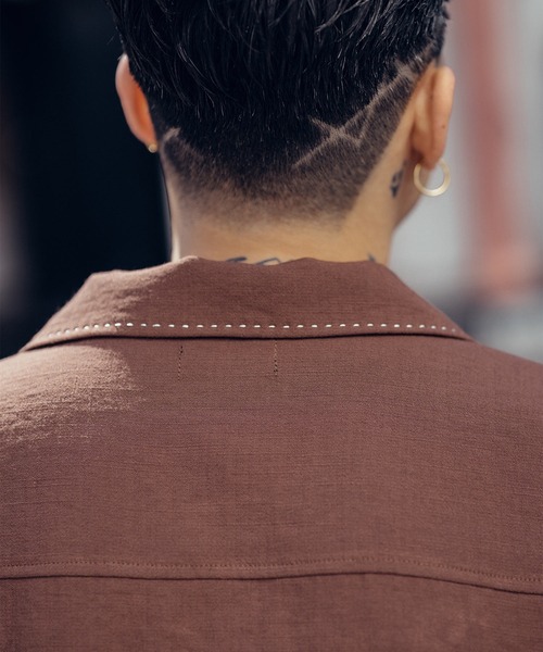 Subciety（サブサエティ）の「Hand stitch panel shirt（シャツ/ブラウス・メンズ・グリーン/ブラック/ブラウン・SMALL/MEDIUM/LARGE/X-LARGE）」の8枚目の写真