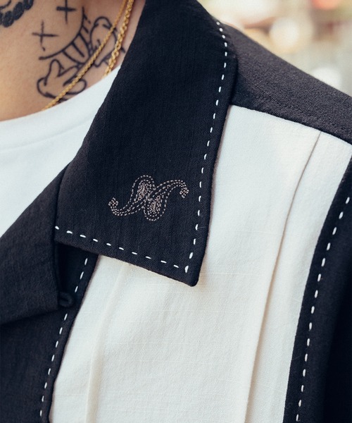 Subciety（サブサエティ）の「Hand stitch panel shirt（シャツ/ブラウス・メンズ・グリーン/ブラック/ブラウン・SMALL/MEDIUM/LARGE/X-LARGE）」の16枚目の写真